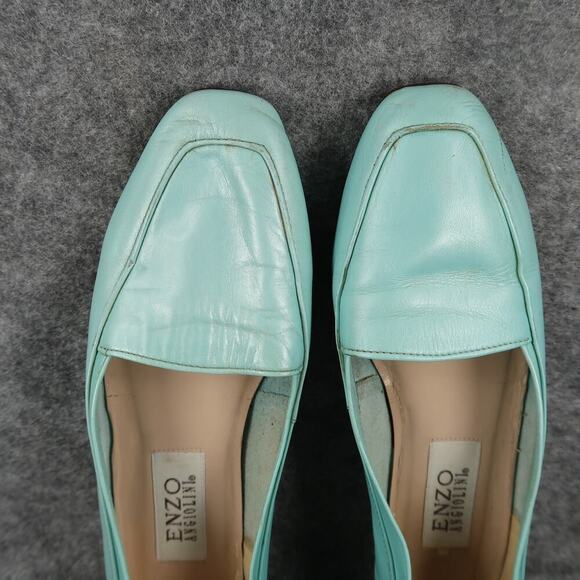 Enzo Angiolini Shoes Womens 8 Loafers Slip On Leather Blue Retro Classic Vintage - Picture 8 of 13